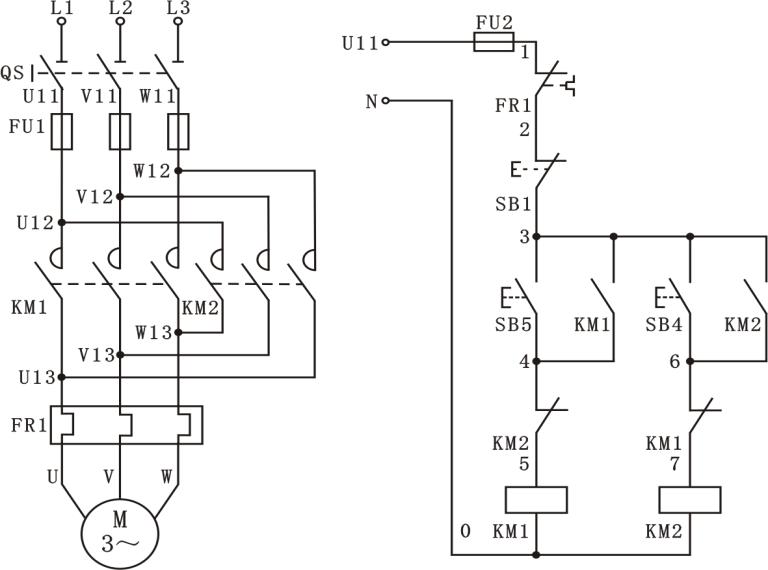 接觸器聯鎖的三相異步電動機正反轉<em>控制電路</em>