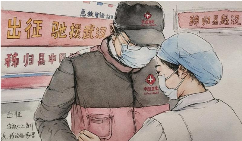 秭歸美術教師用畫筆禮贊戰疫英雄