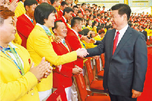 習近平在會見第31屆奧運會<em>中國</em><em>體育</em>代表團時表示:<em>中國</em>隊加油！<em>中國</em>加油！