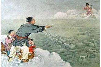 牛郎織女隔河相望圖